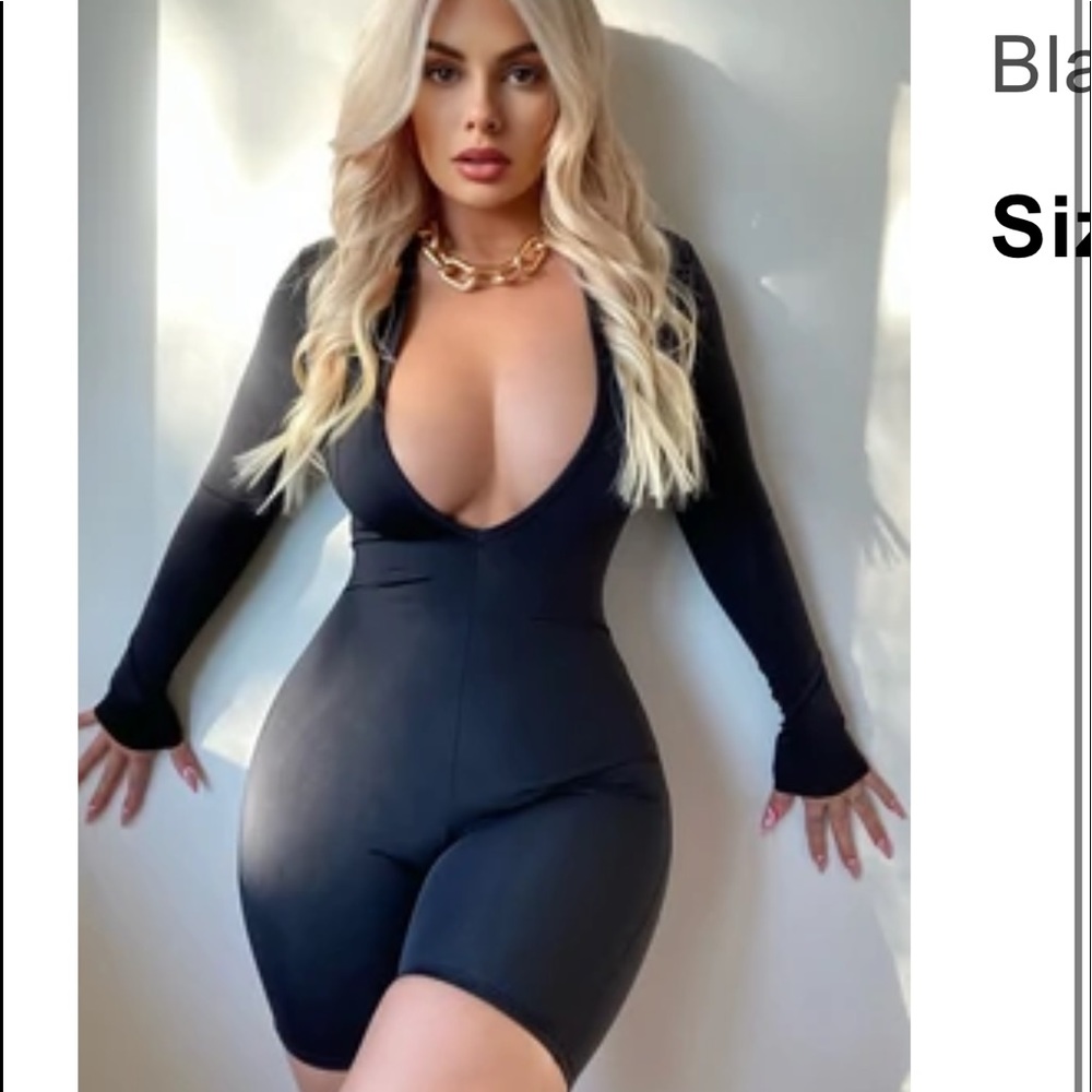 Deep v jumpsuit